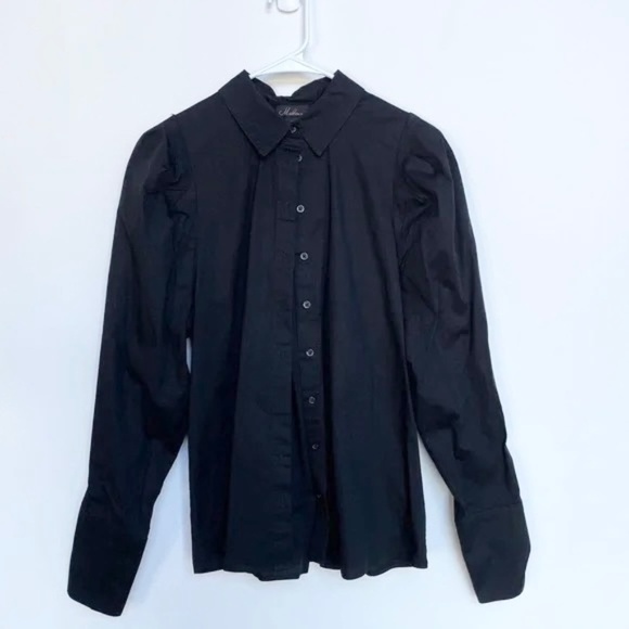 Vintage Tailored Poplin Button Down Black Collar Shirt - Picture 1 of 7